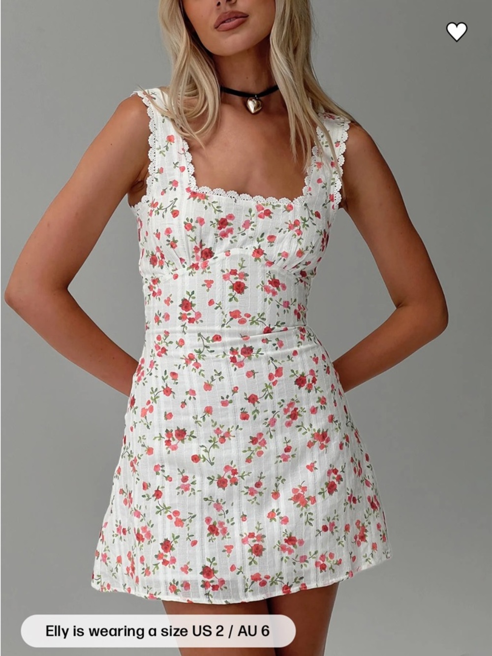 Princess Polly White Mini Dress with Pink Floral Print
